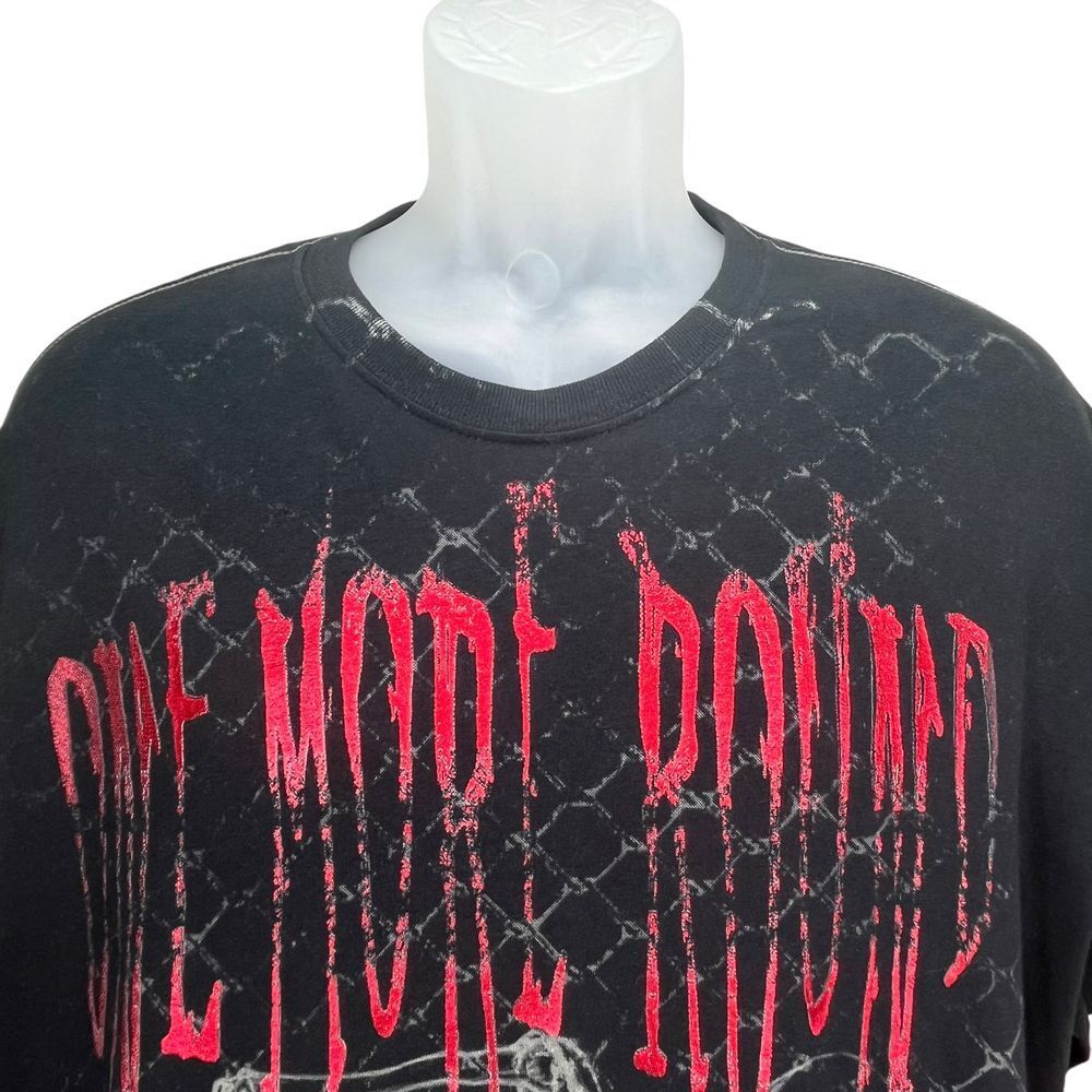 One More Round Men's 2XL Black MMA Graphic Cage Fighting T-shirt 100% Cotton Y2K - Picture 2 of 6